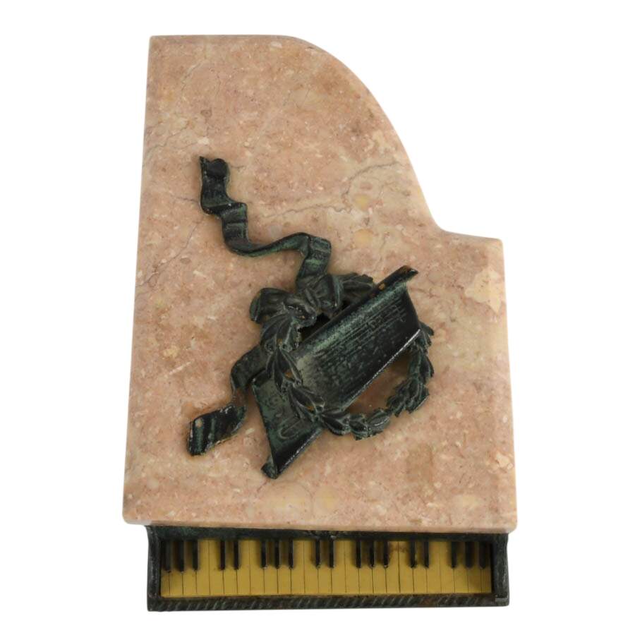 Swiss Thorens Reuge Bronze and Marble Grand Piano Music Box-3