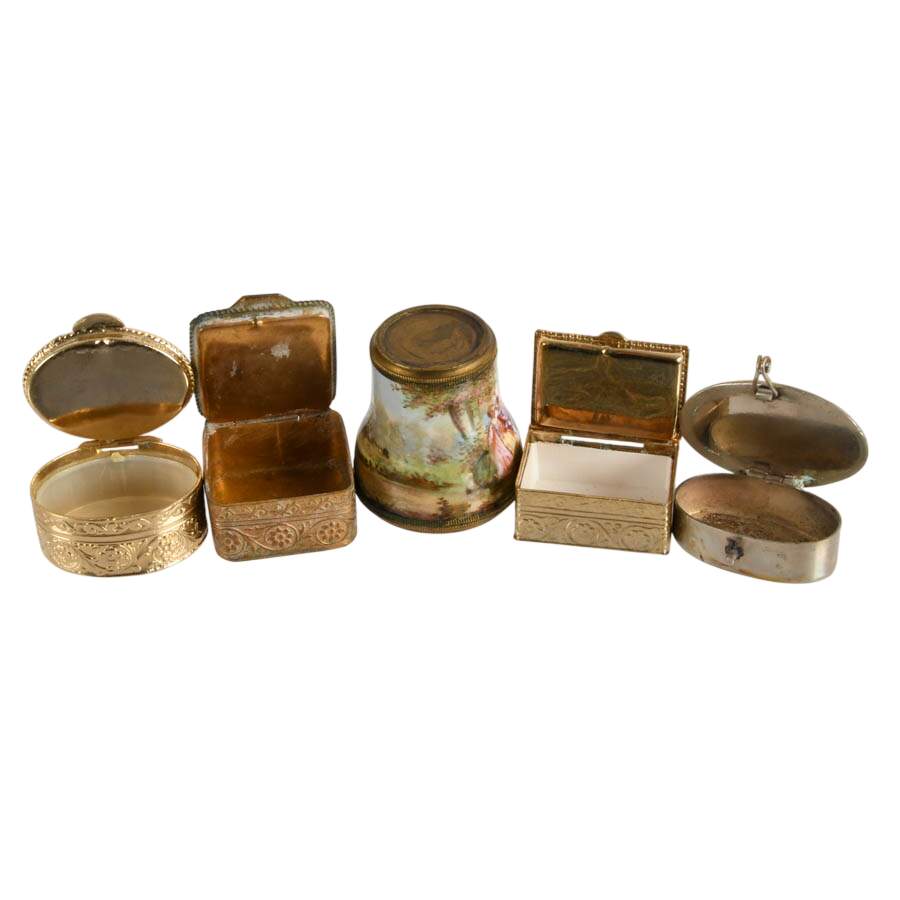 Collection of Metal and Plastic Pill Boxes-9