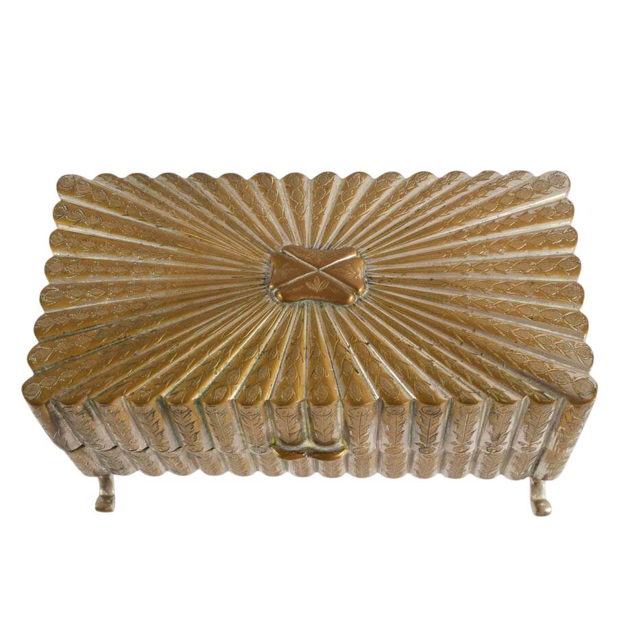 Vintage Fred Zimablist Footed Brass Music Box Case-6