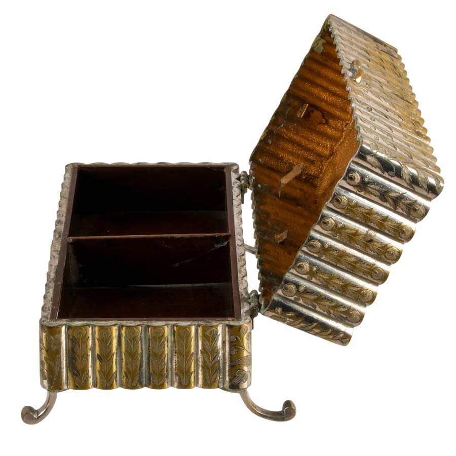 Vintage Fred Zimablist Footed Brass Music Box Case-3