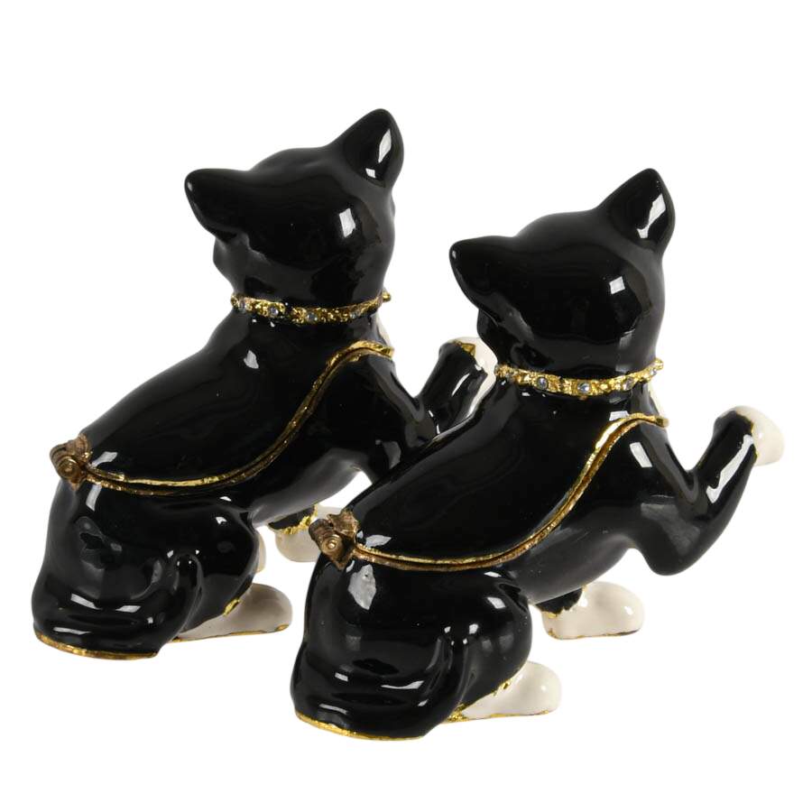Pair of Arosa Tuxedo Cat Jewelry Boxes-3