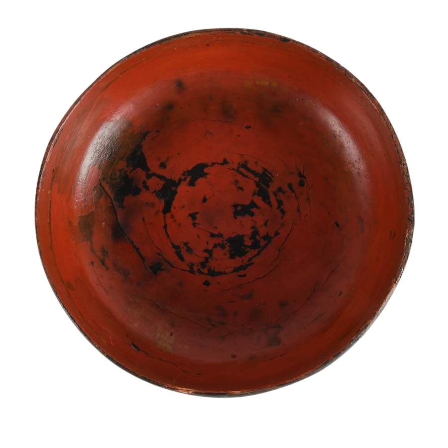 Antique Burmese Black and Red Lacquered Wood Altar Offering Box-6