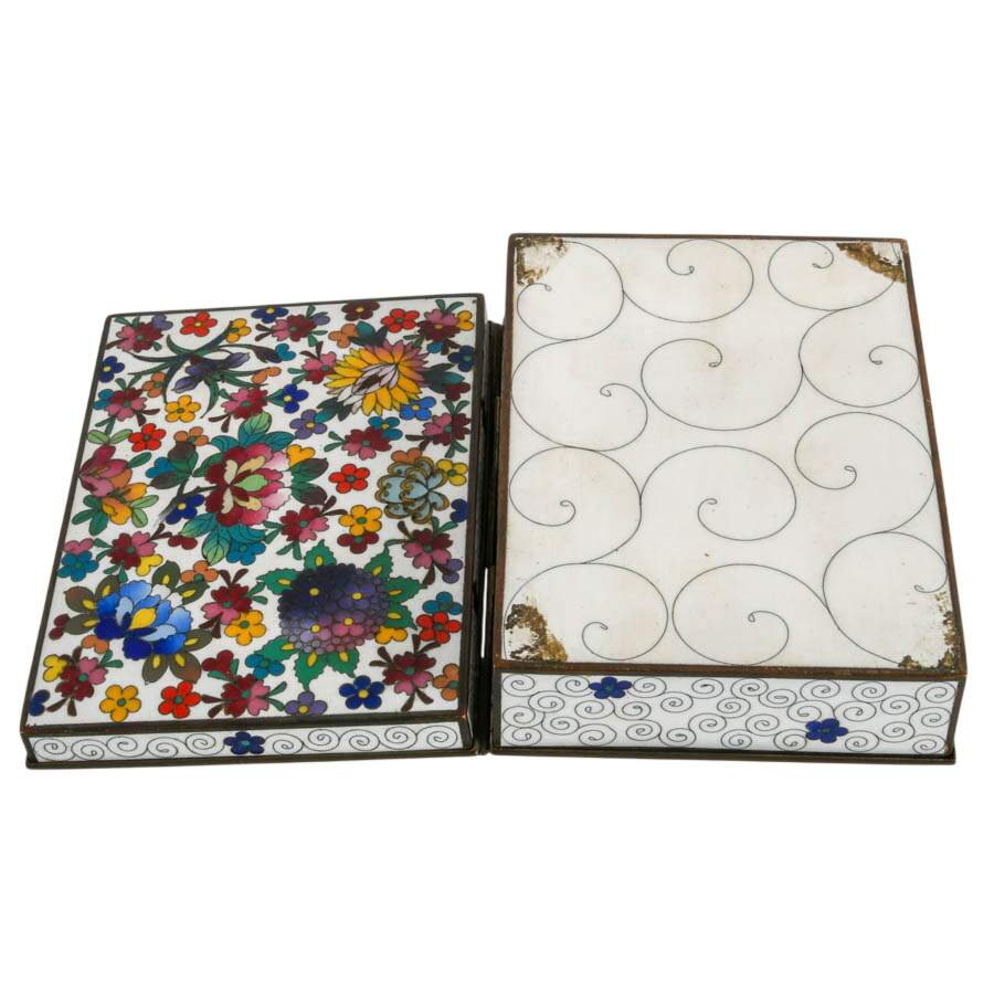 Japanese Polychrome Floral Cloisonné Box-7