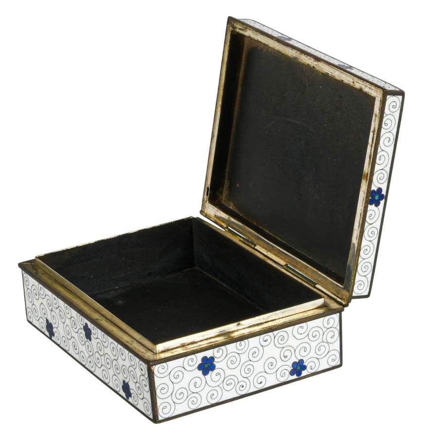 Japanese Polychrome Floral Cloisonné Box-2