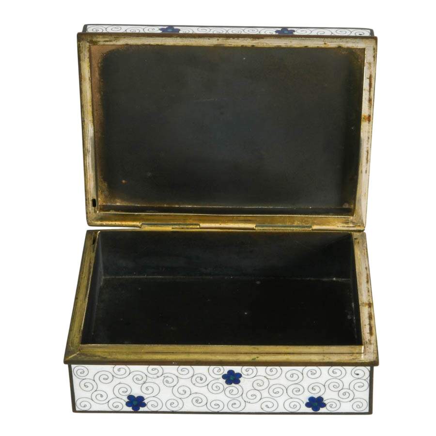 Japanese Polychrome Floral Cloisonné Box-1