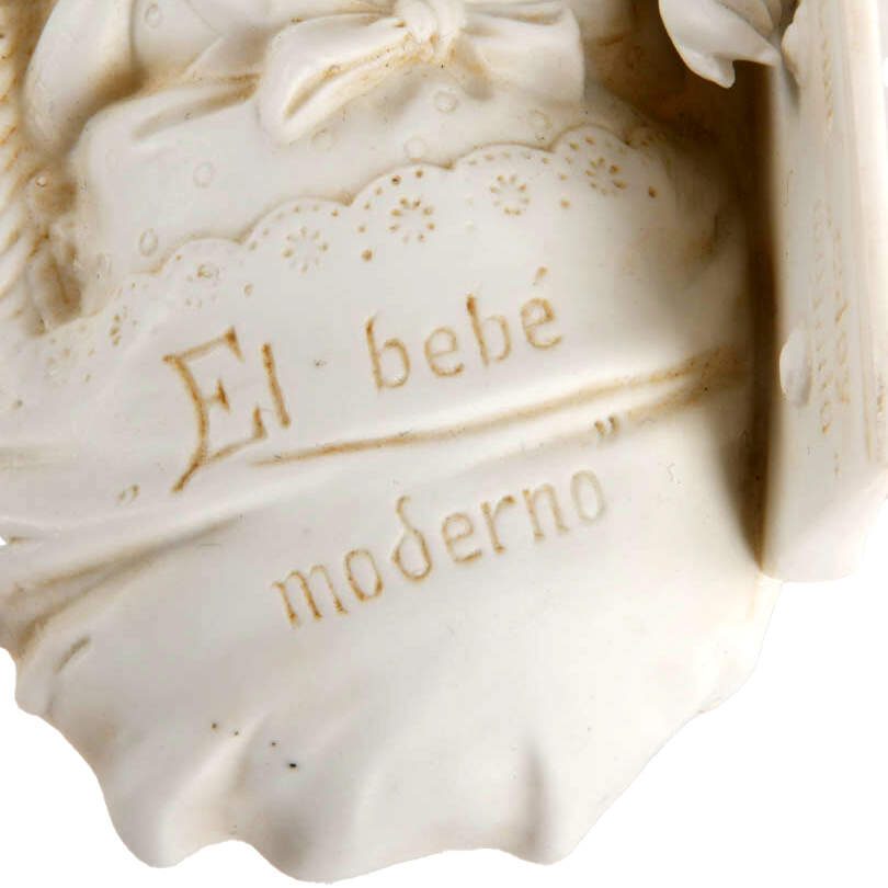 Antique Spanish "The Modern Baby" Bisque Box-7