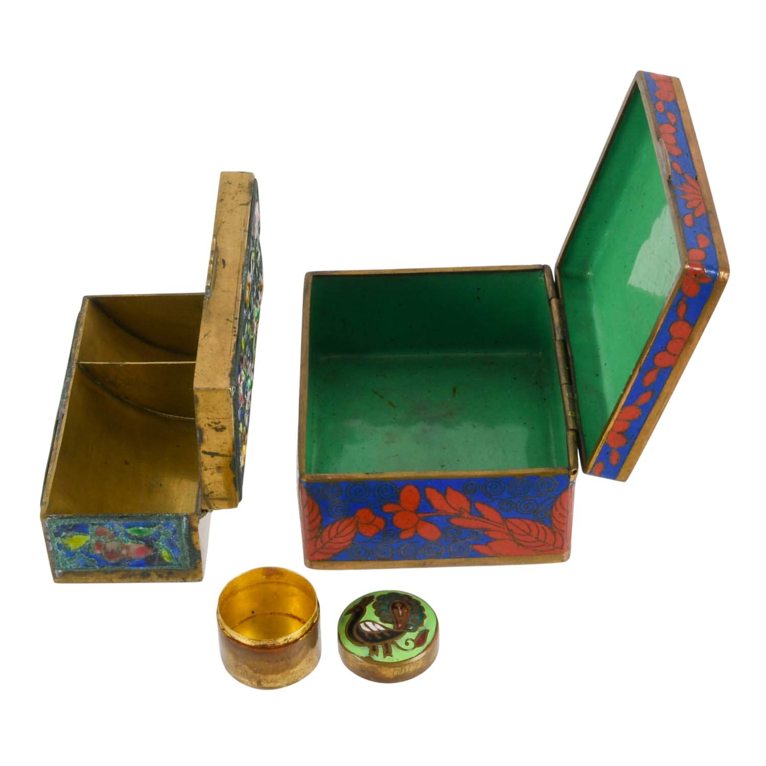 Grouping of Three Cloisonné Trinket Boxes-2