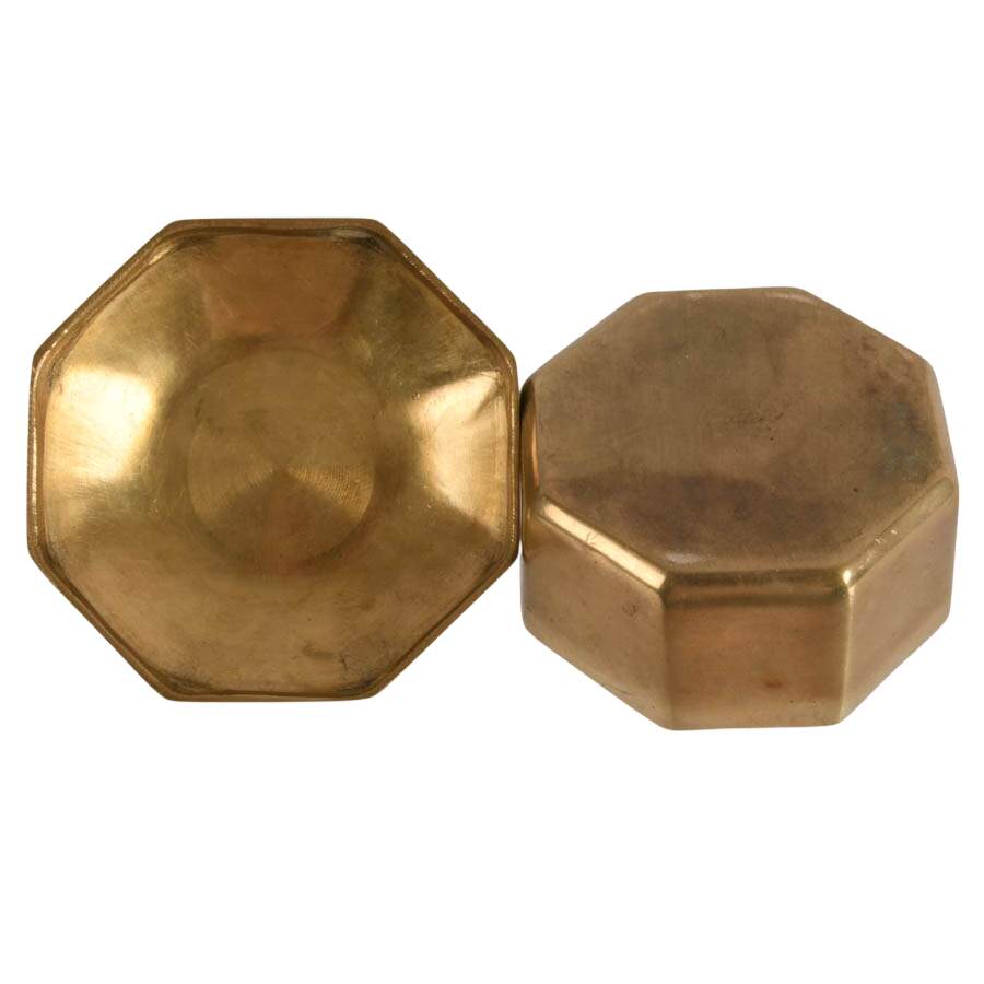 Mid-Century Brass Octagonal Trinket Box-7