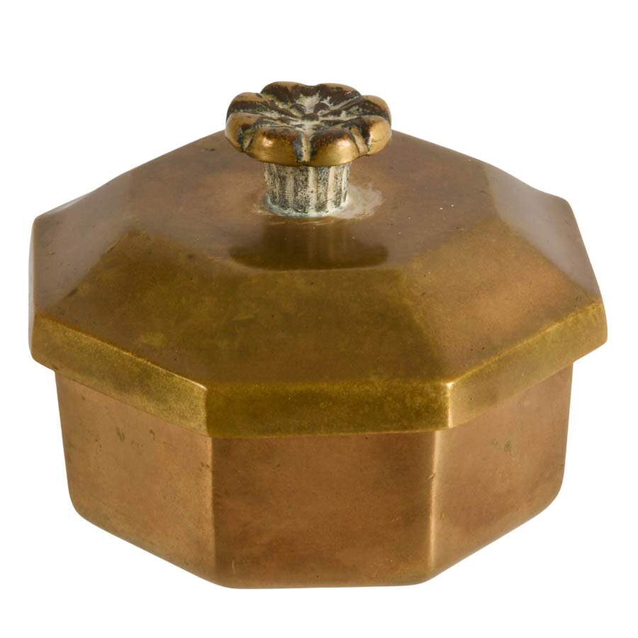 Mid-Century Brass Octagonal Trinket Box-4