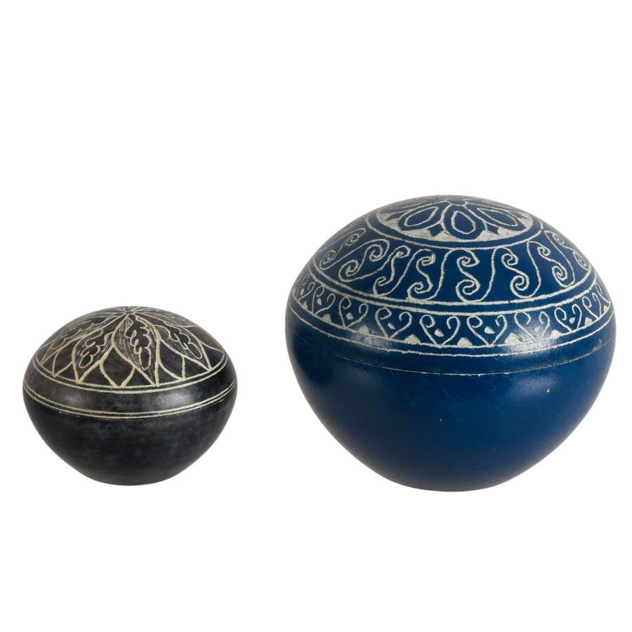 Set of Four Hand-Carved Stone Jewelry Boxes-6