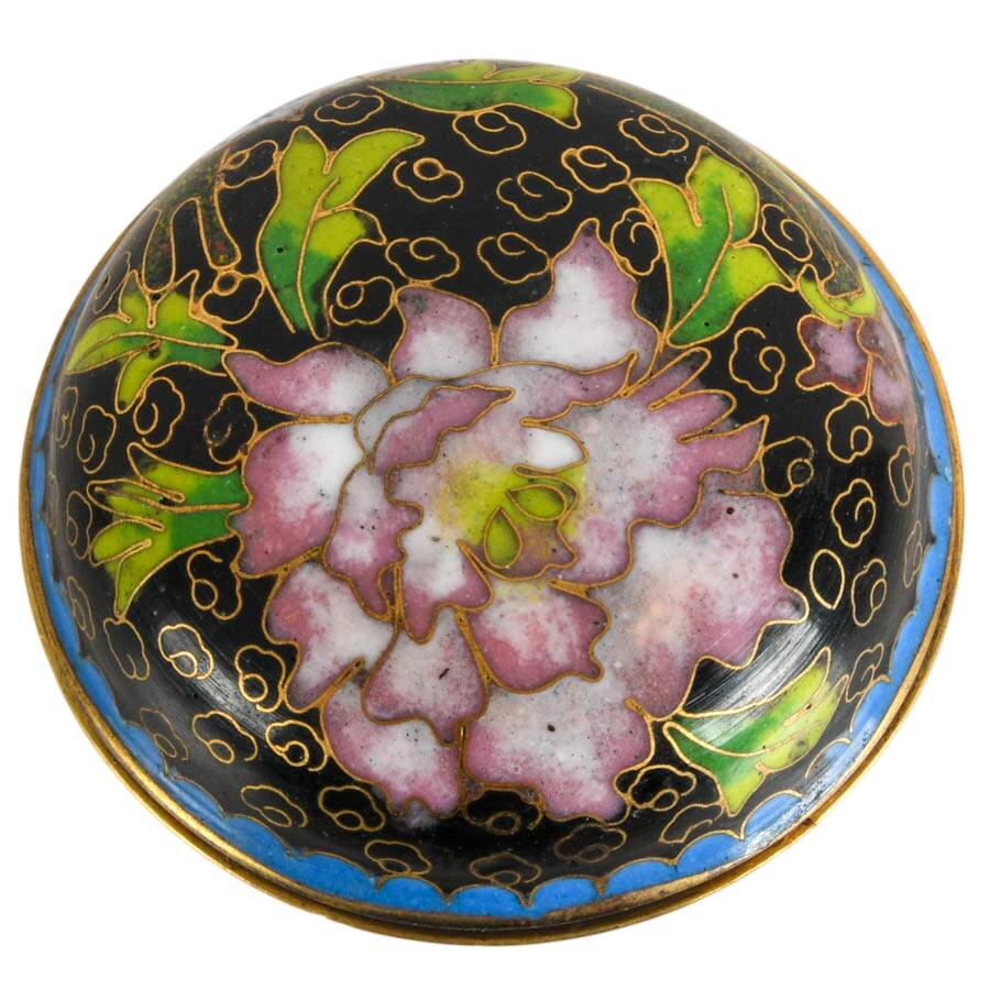 Trio of Cloisonné and Hand-Painted Chinese Trinket Boxes-6