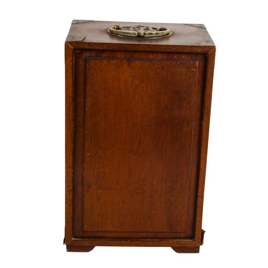 Chinese Wood and Brass Jewelry Box-9