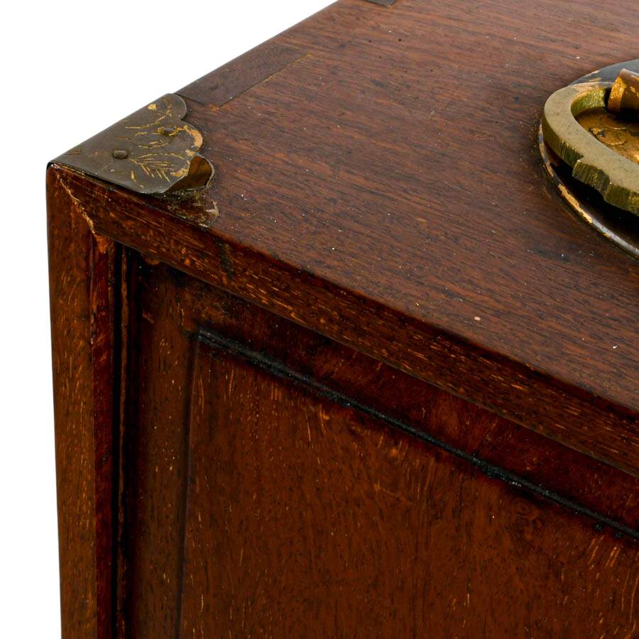Chinese Wood and Brass Jewelry Box-8