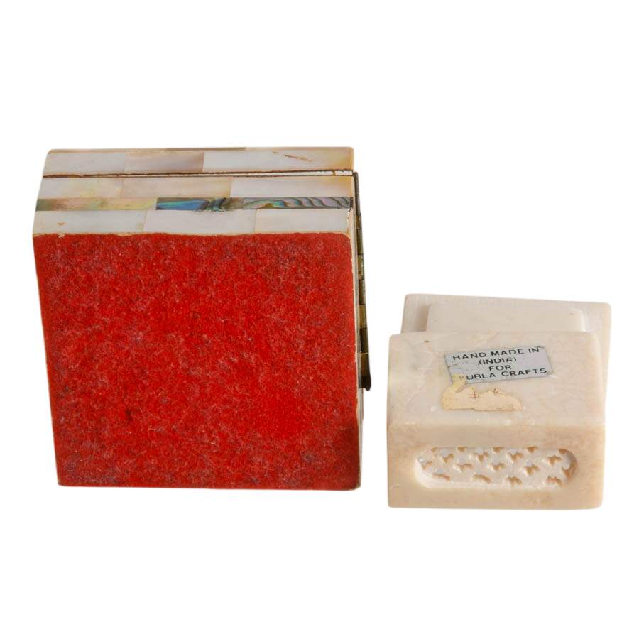 Pair of Mother of Pearl Trinket Boxes-10
