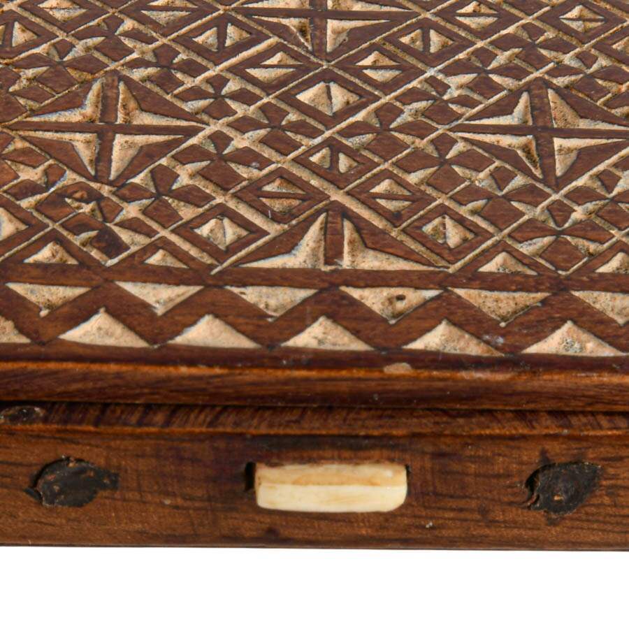 Pair of Ukrainian and Yugoslavian Wooden Trinket Boxes-9