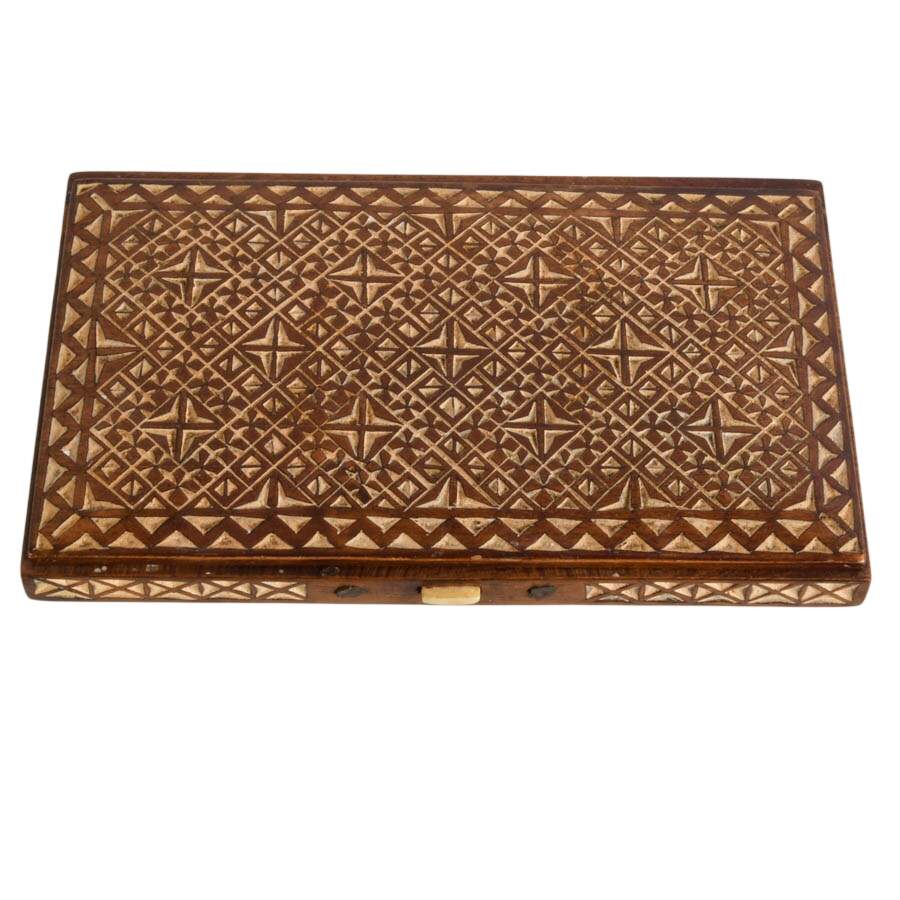 Pair of Ukrainian and Yugoslavian Wooden Trinket Boxes-6