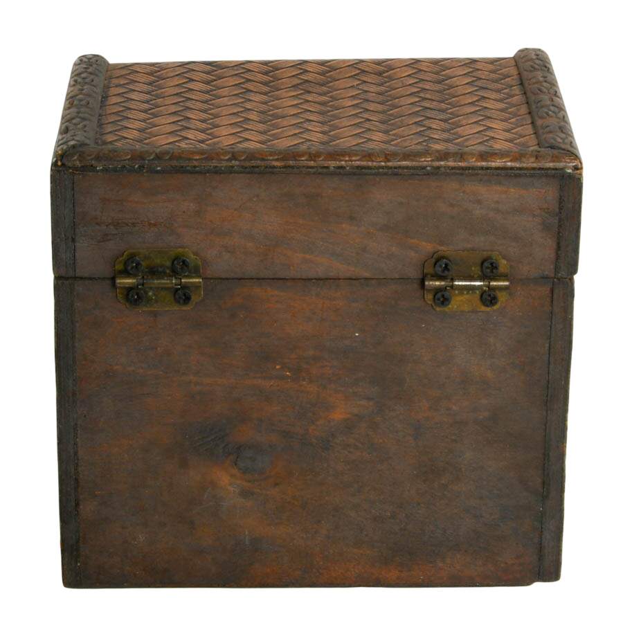 Antique Chinese Wood and Metal Chabako Box-4