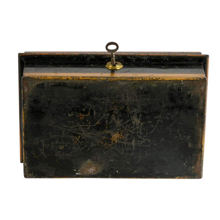 Victorian Toleware Metal Change Box-9