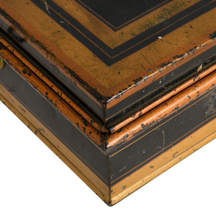 Victorian Toleware Metal Change Box-8