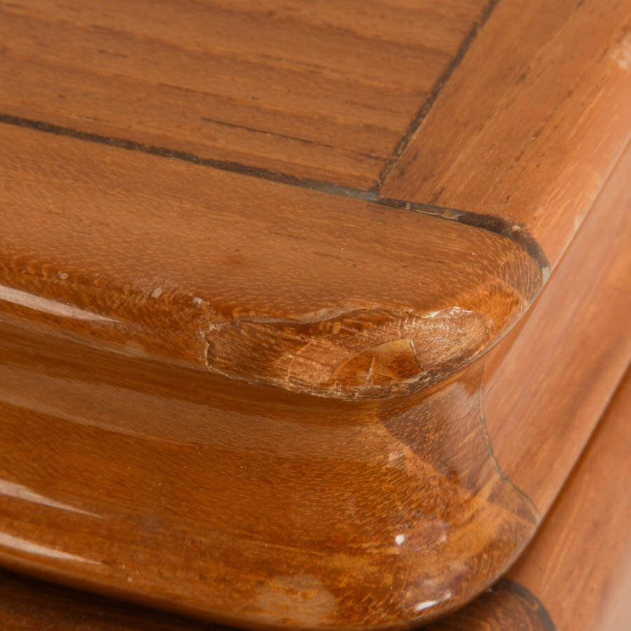 Mid-Century Wooden Jewelry Box with Green Velvet Lining-6