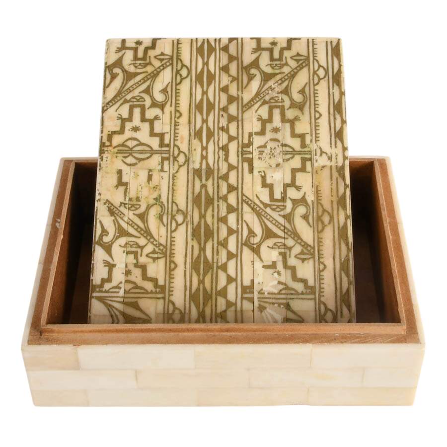 Indian Hand-Carved Bone Jewelry Box-6