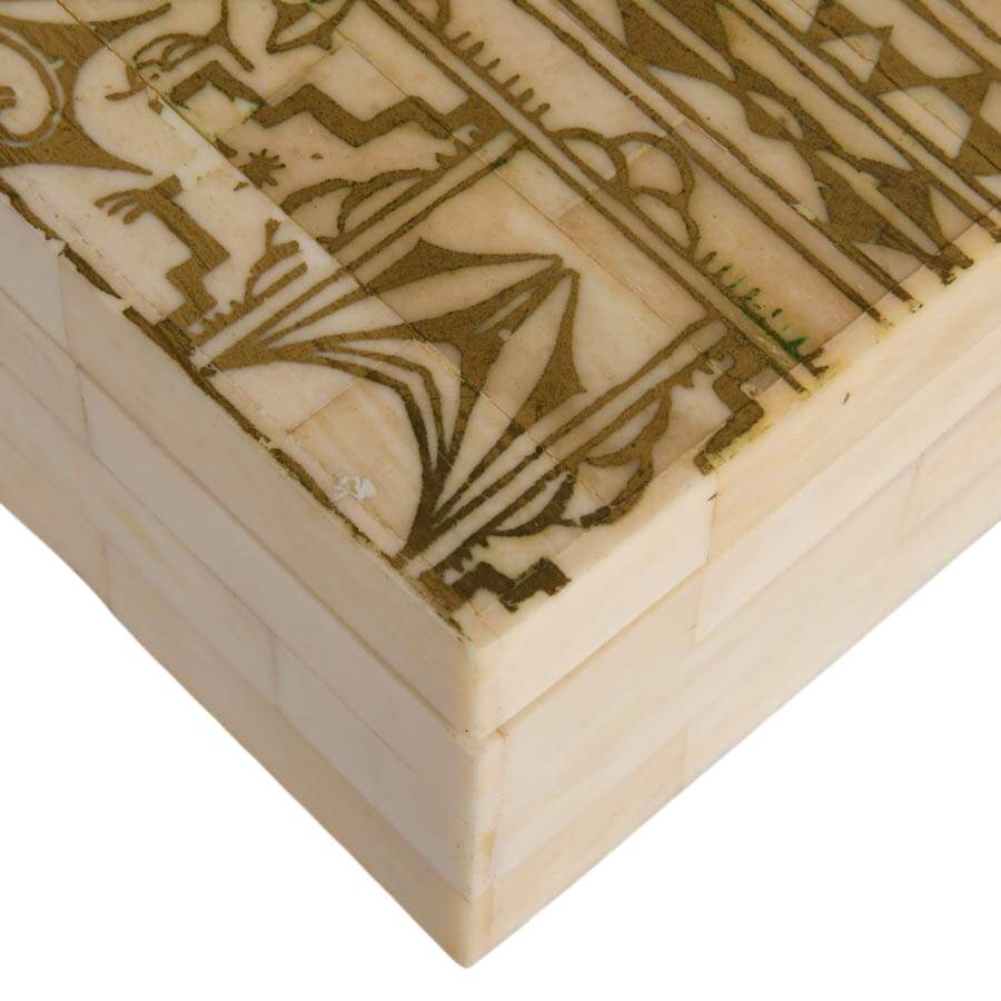 Indian Hand-Carved Bone Jewelry Box-5