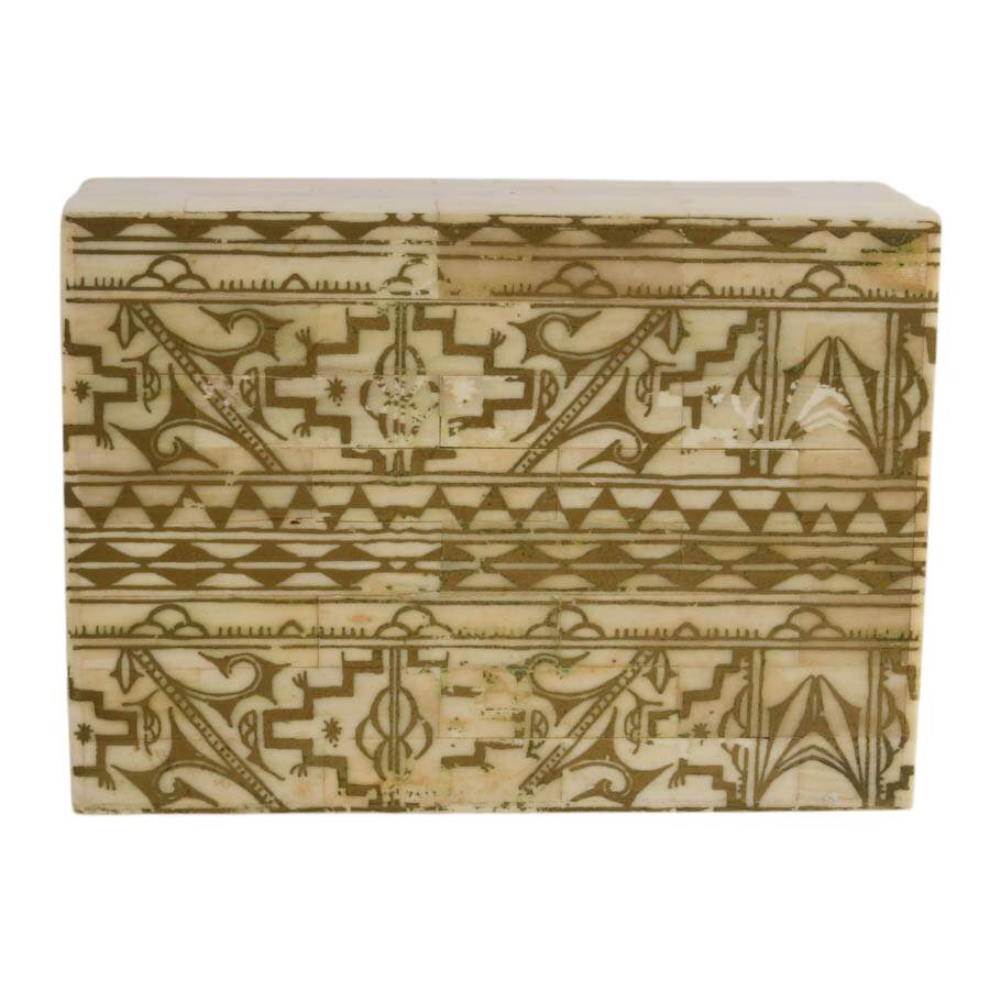 Indian Hand-Carved Bone Jewelry Box-3