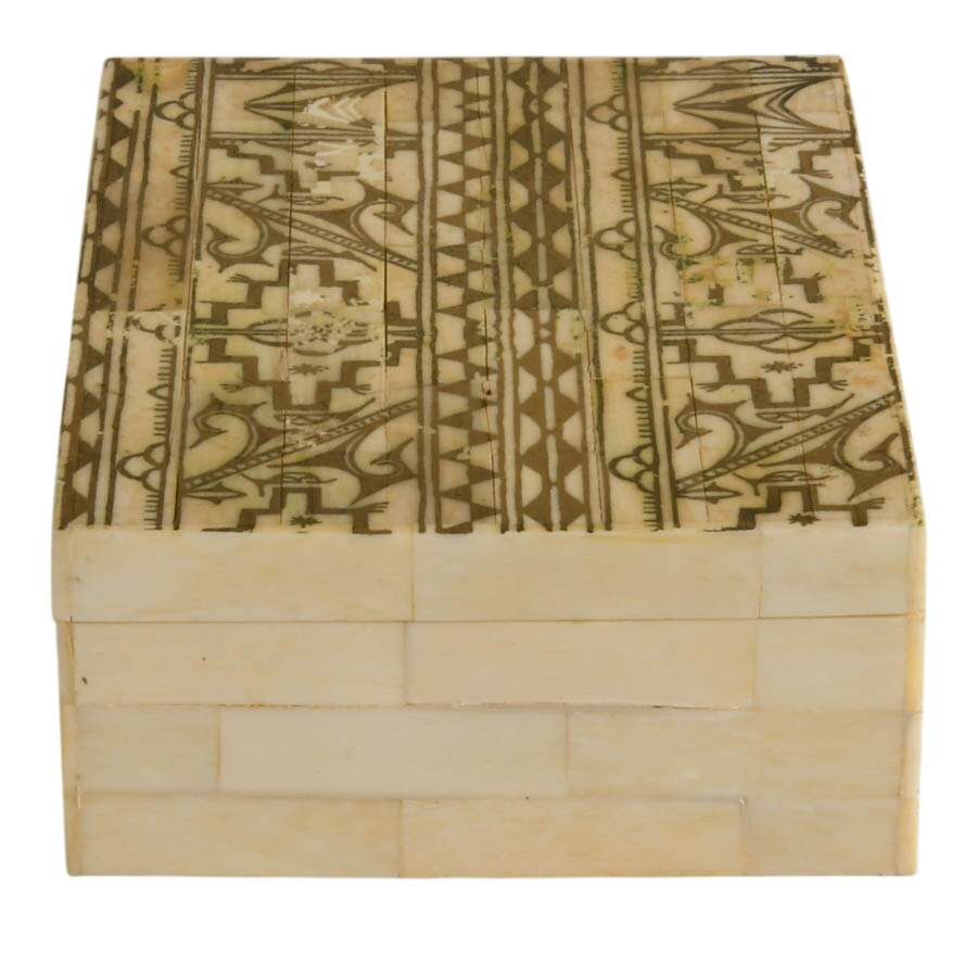 Indian Hand-Carved Bone Jewelry Box-2