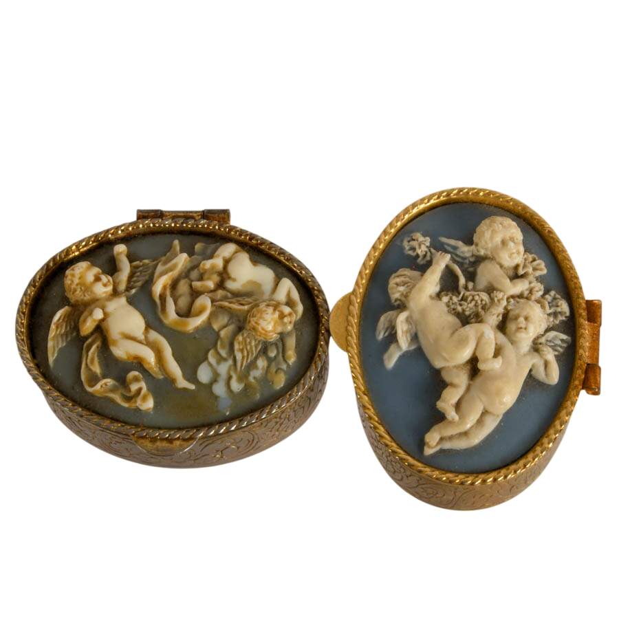 Four Cameo-Style Metal Pill Boxes-7