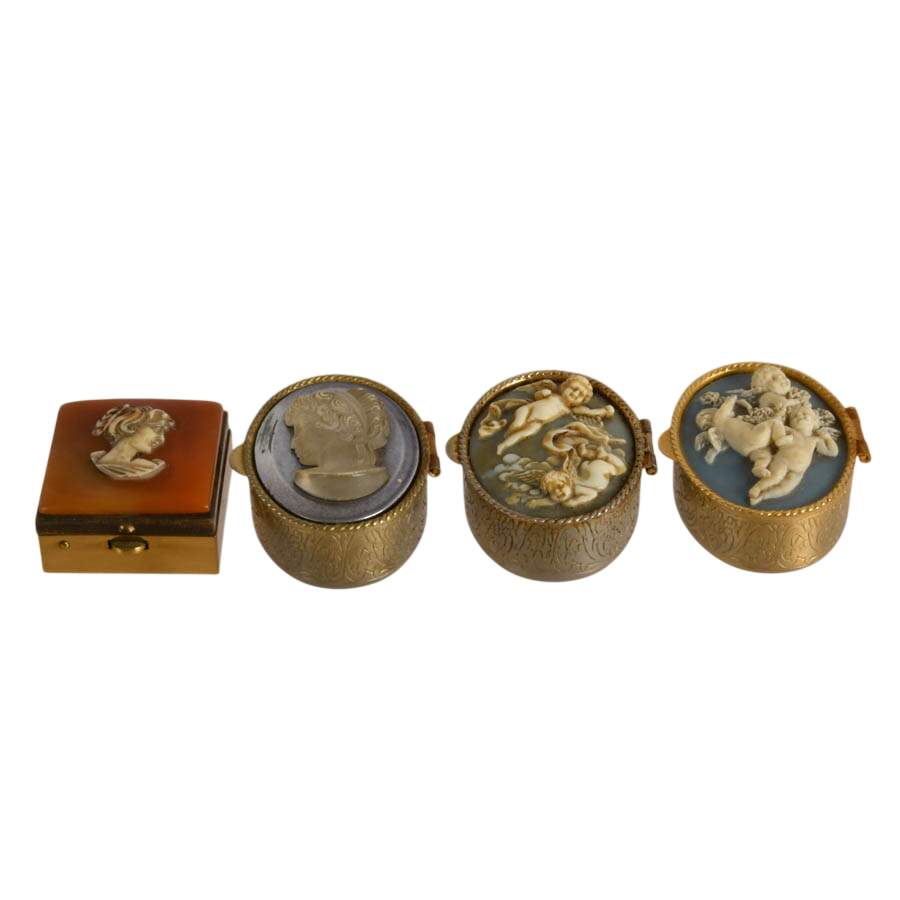 Four Cameo-Style Metal Pill Boxes-2