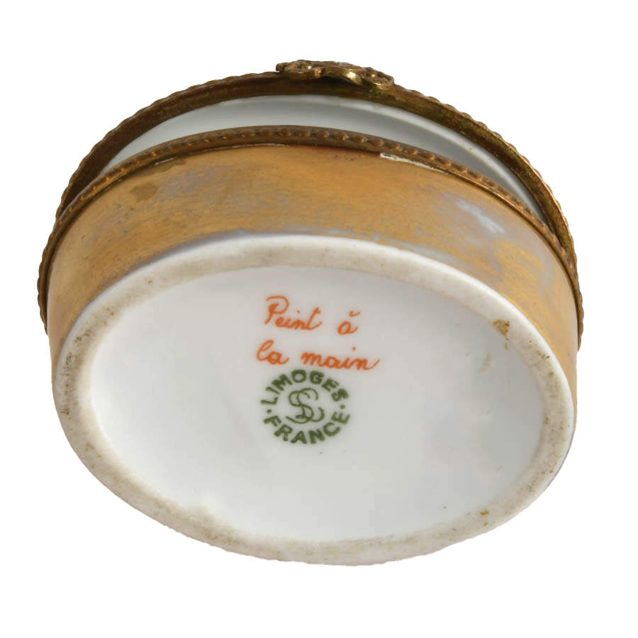 Limoges Porcelain Hand-Painted Fruit Pill Box-8