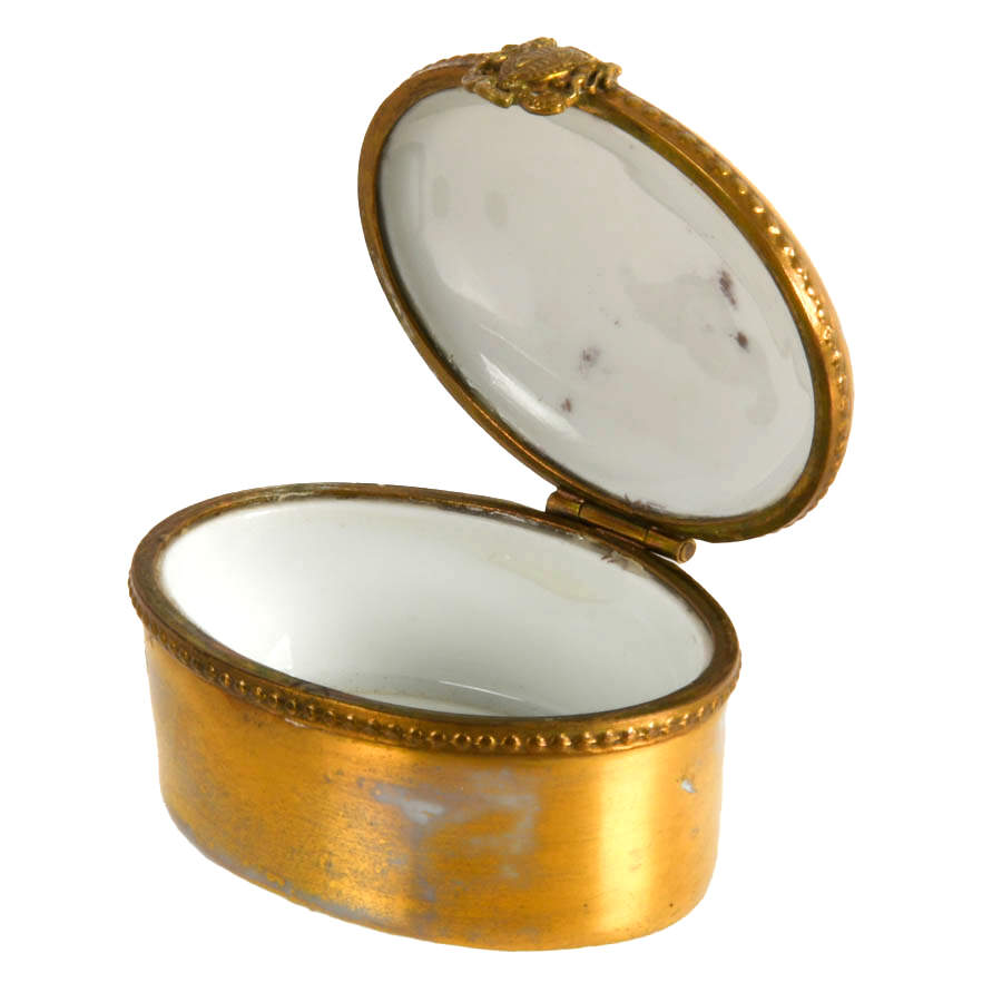 Limoges Porcelain Hand-Painted Fruit Pill Box-5