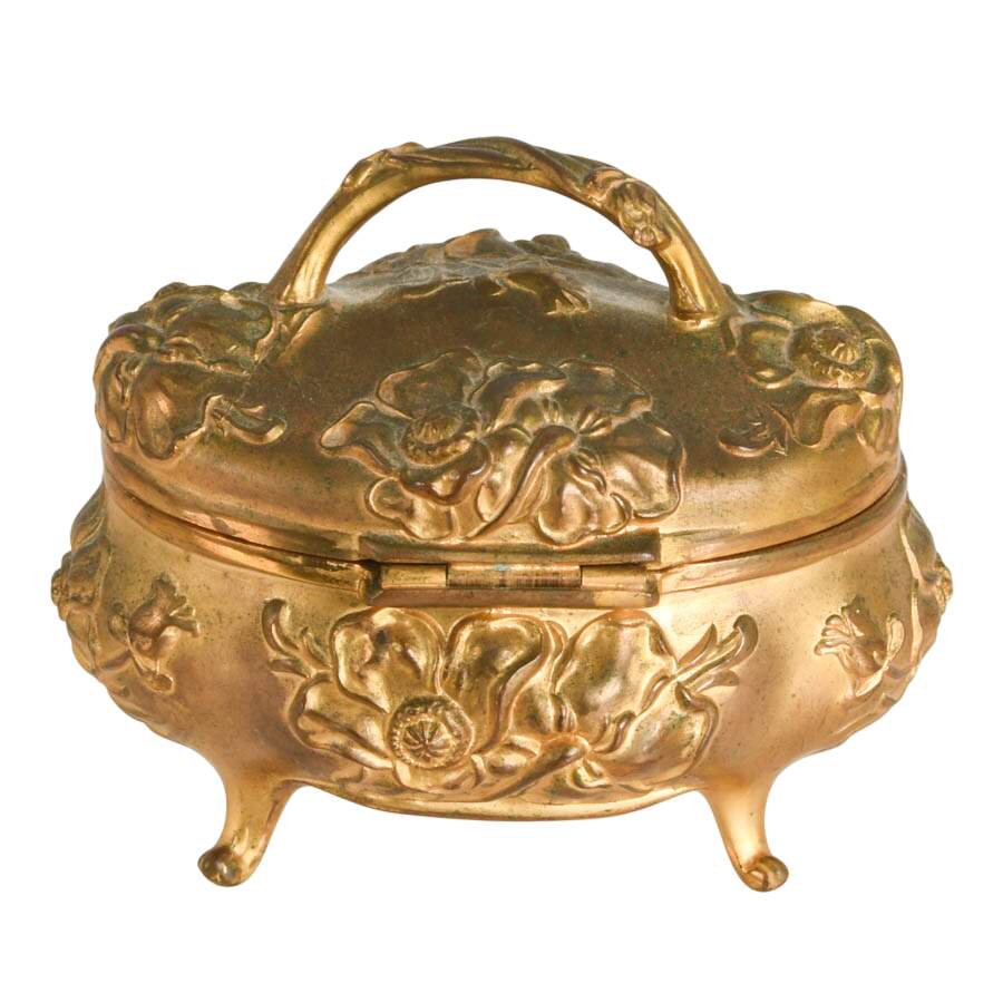 Antique J.B. Signifes Metal Jewelry Box-6