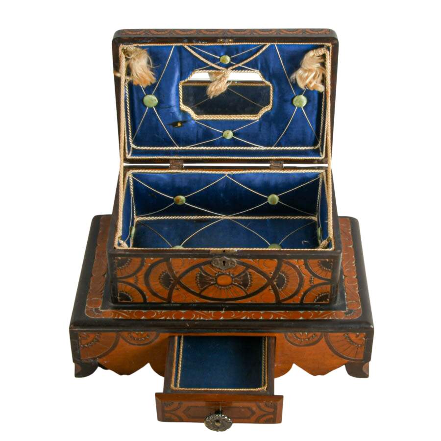 Antique Fresian Folk-Art Chip Carved Box-2
