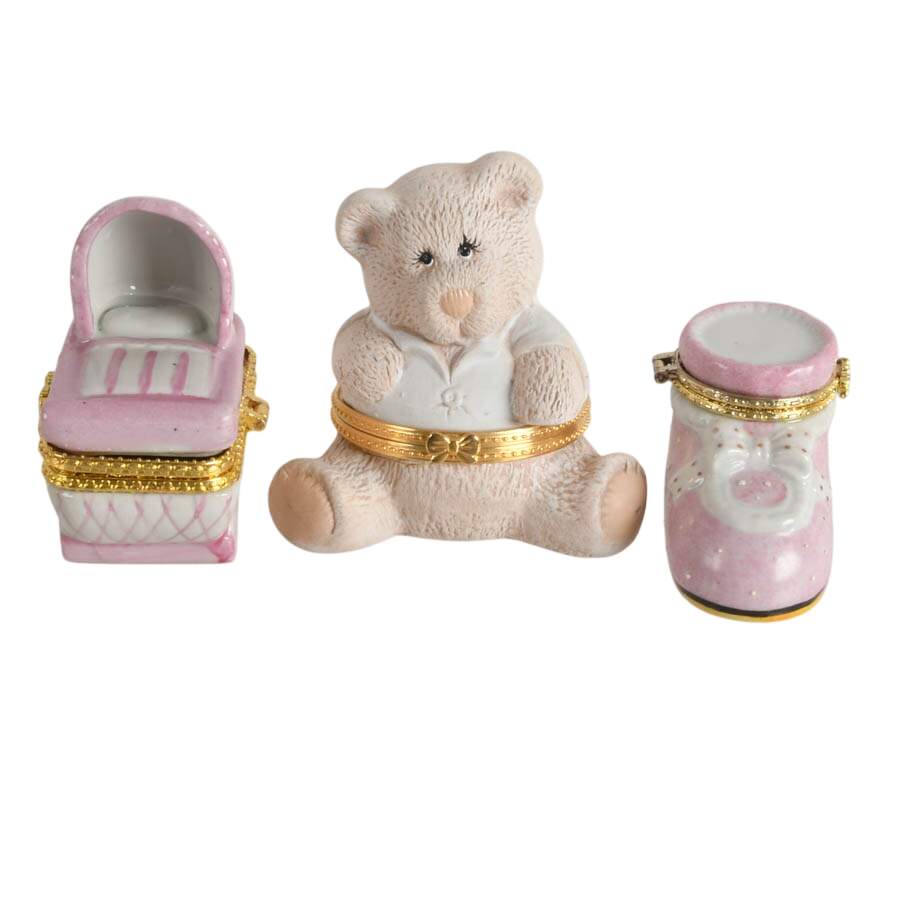 Five-Piece Porcelain Baby Girl Trinket Boxes-6