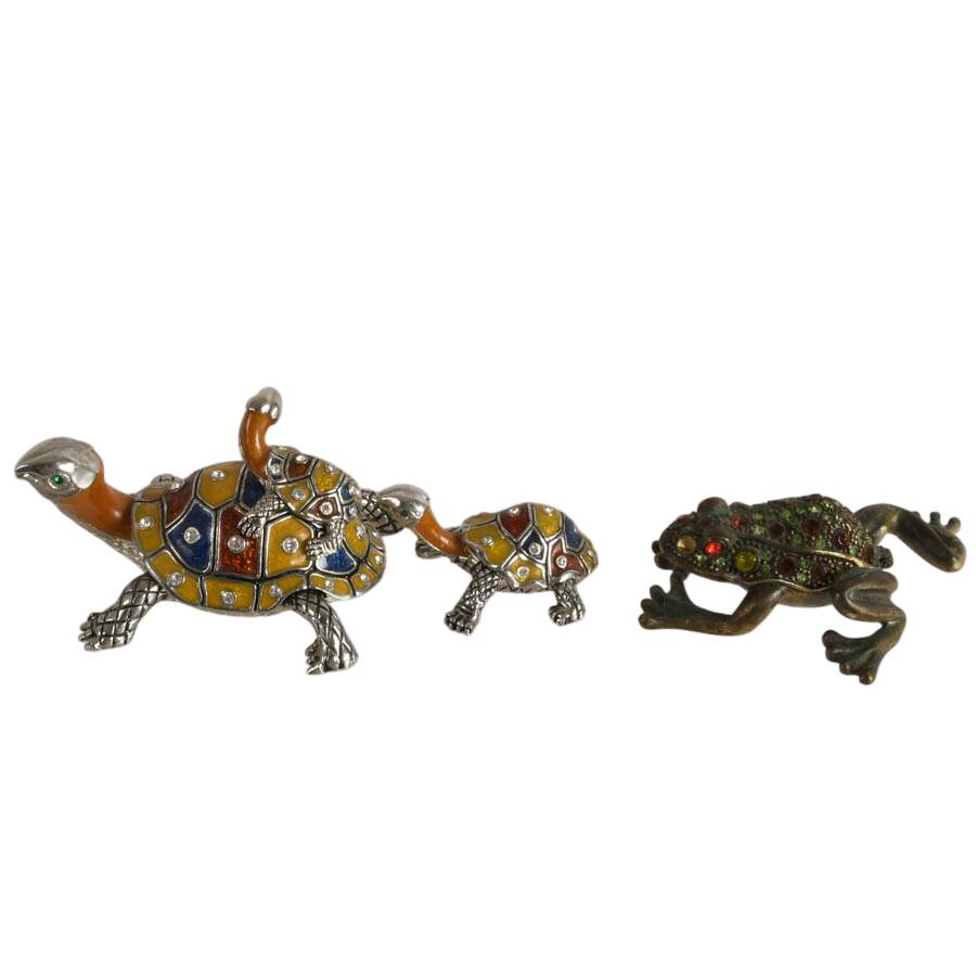 Four Porcelain and Metal Animal Jewelry Boxes-2