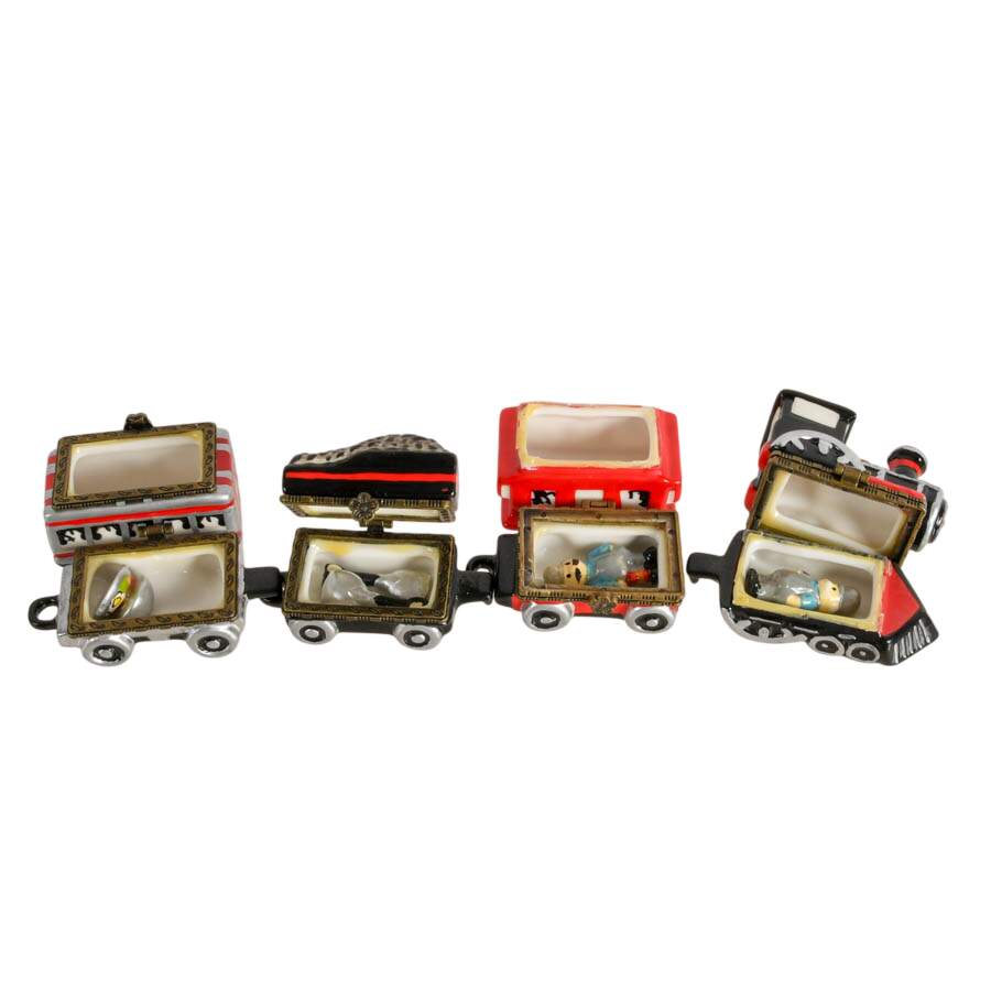 Six Porcelain Transportation Trinket Boxes-5