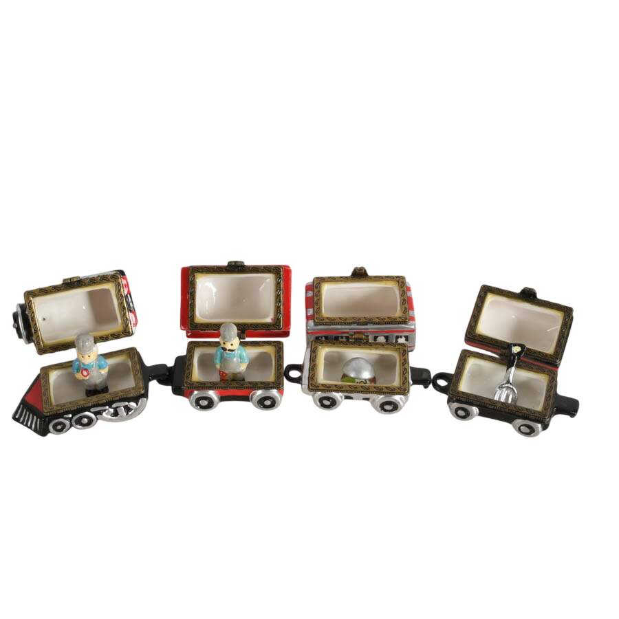 Six Porcelain Transportation Trinket Boxes-4
