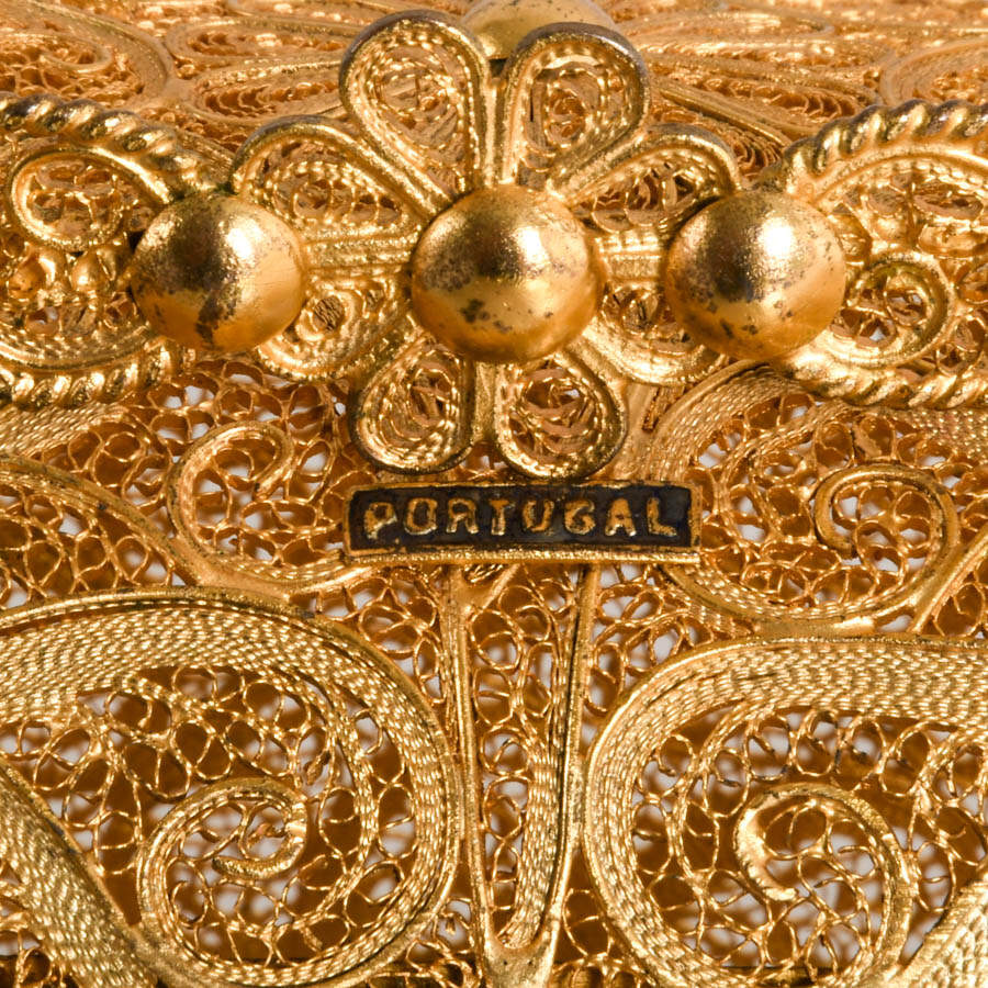 Handmade Portuguese Metal Filigree Jewelry Box-8