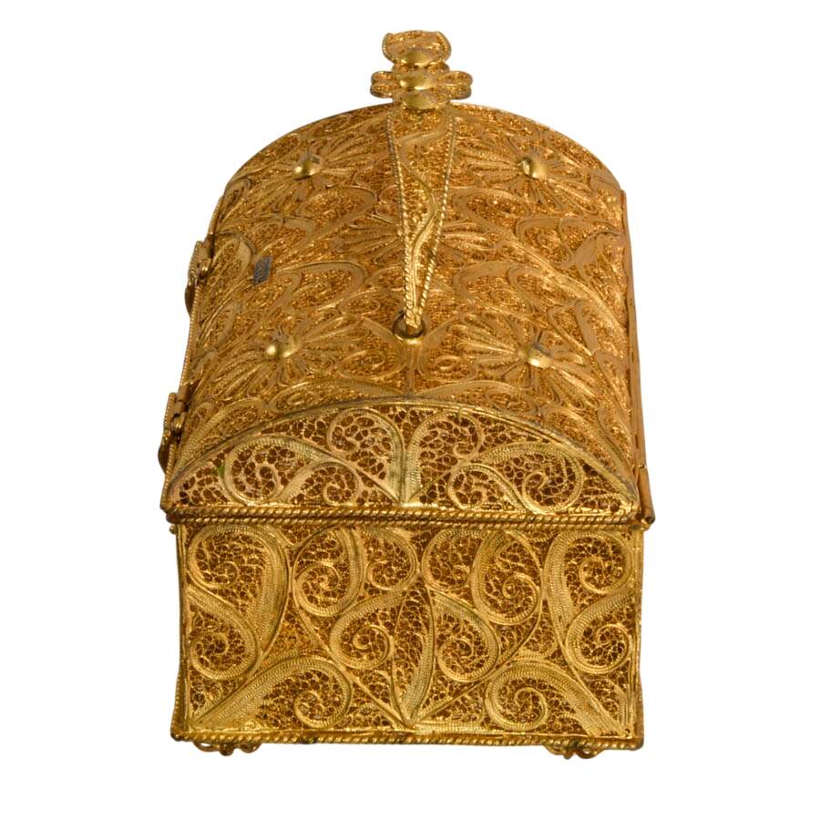 Handmade Portuguese Metal Filigree Jewelry Box-3