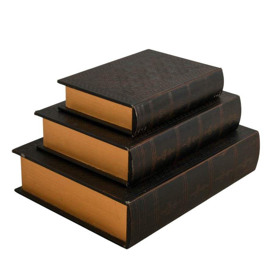 Set of Three Star-Pattern Faux Leather Book Boxes-3