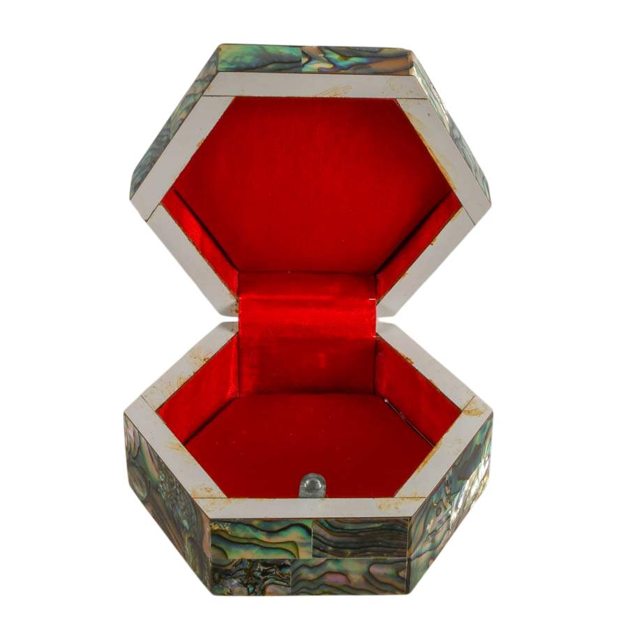 Hexagonal Abalone Shell Jewelry Box-5