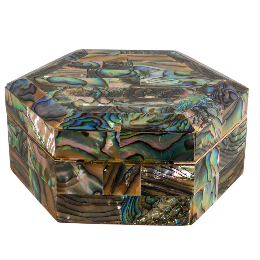 Hexagonal Abalone Shell Jewelry Box-4