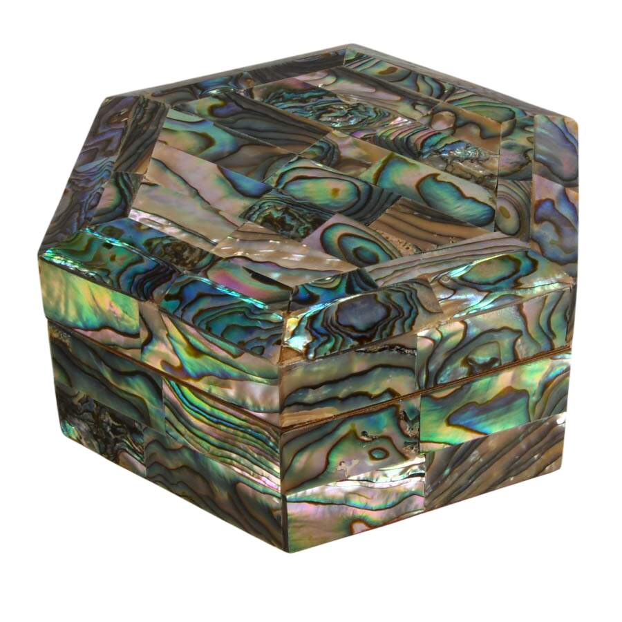 Hexagonal Abalone Shell Jewelry Box-3