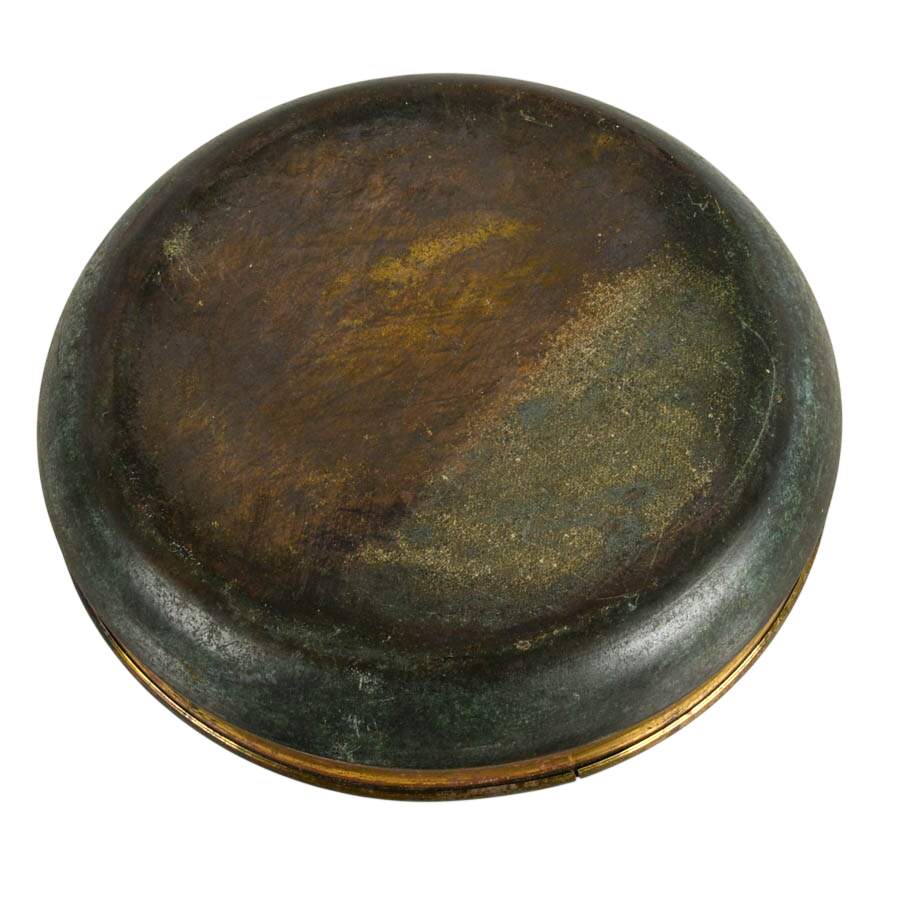 Mid-Century Bezalel Style Isaac Blessing Jacob Israeli Brass Trinket Box-7