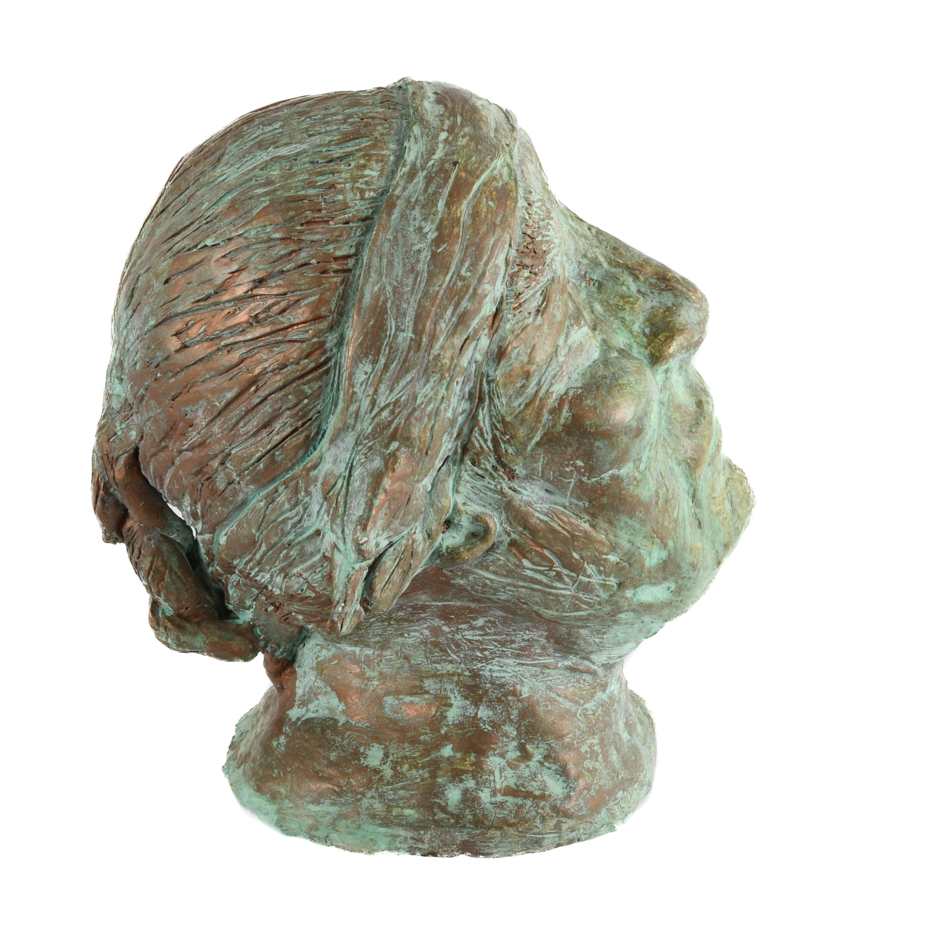 Native American Chalkware Bust Sculpture-5