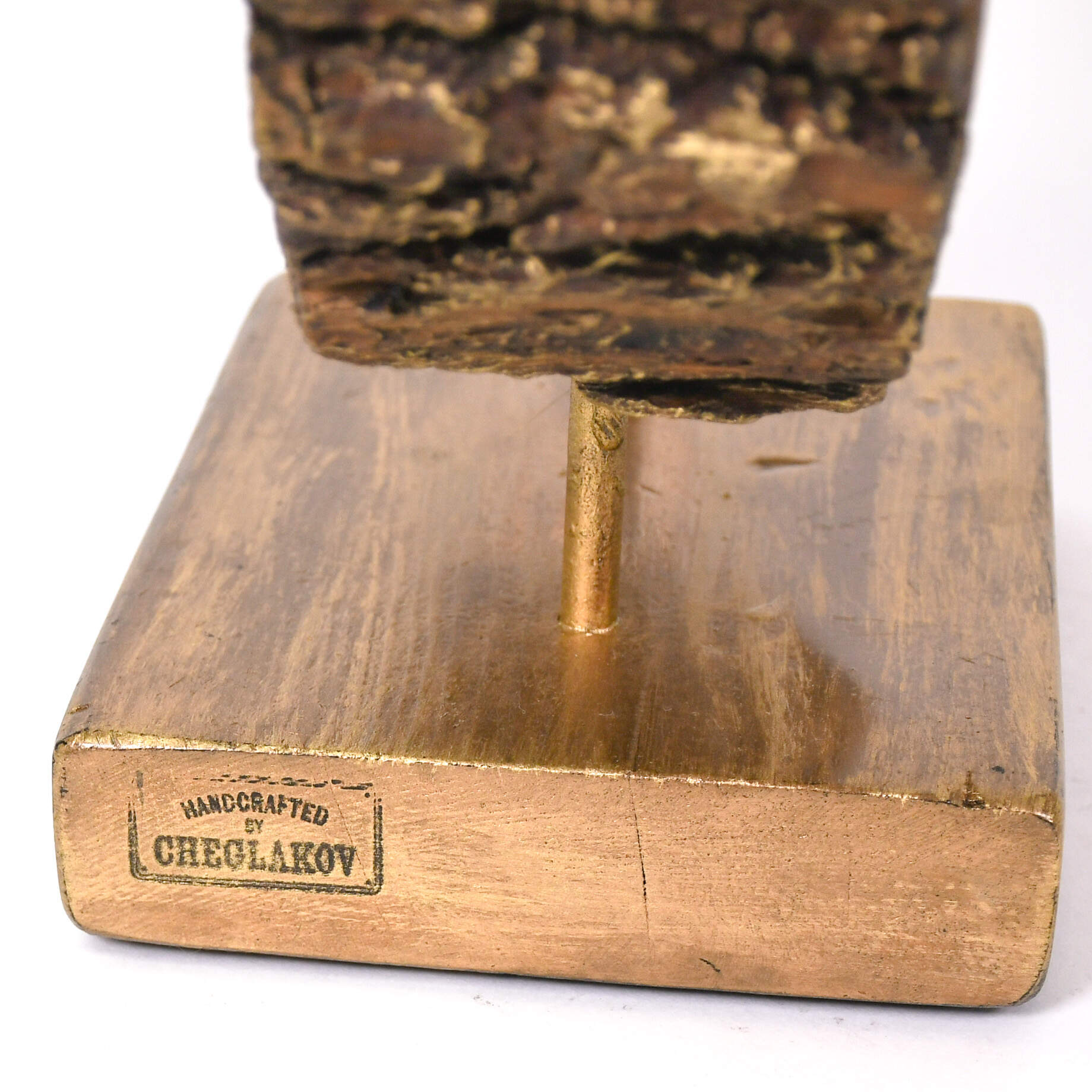 Signed Cheglakov Repurposed Fallen Wood Menorah Candleholder-5