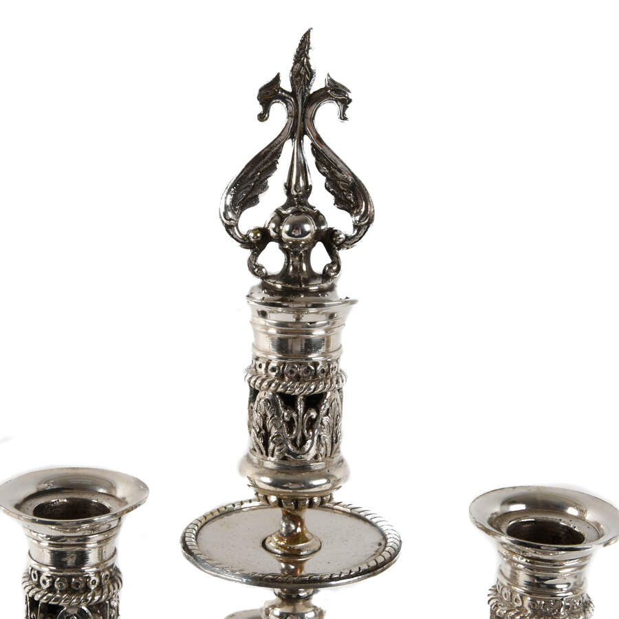 Antique French Clock Set with a Pair of Candelabras-9