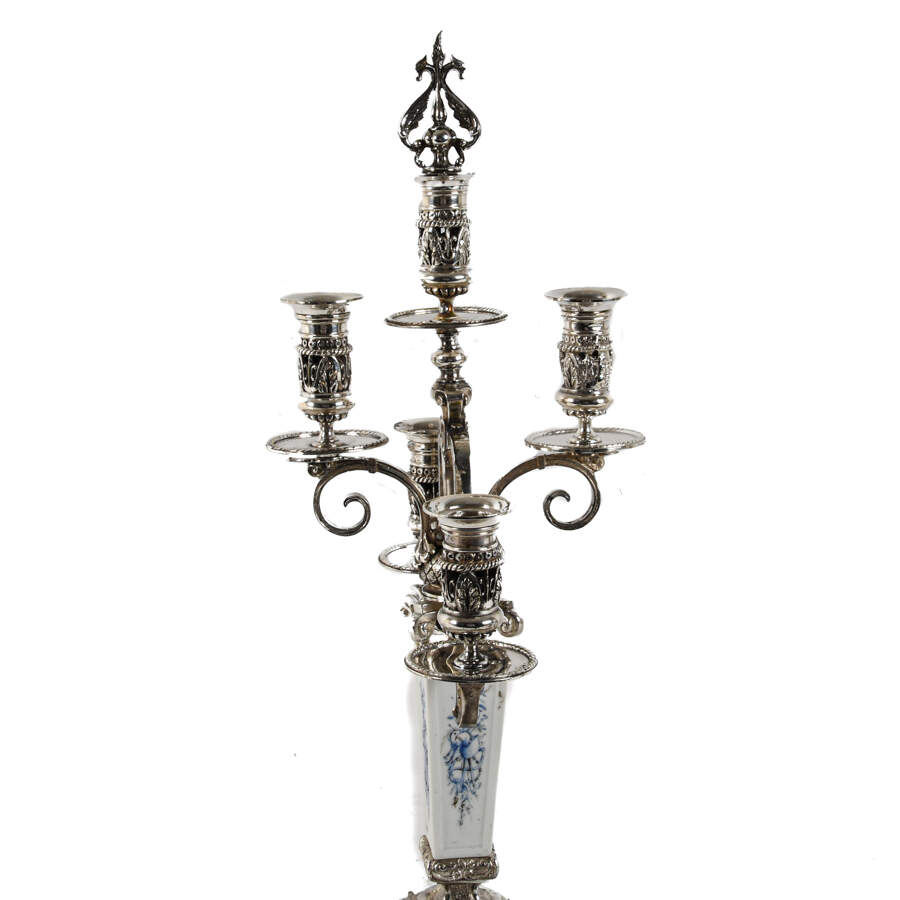 Antique French Clock Set with a Pair of Candelabras-8