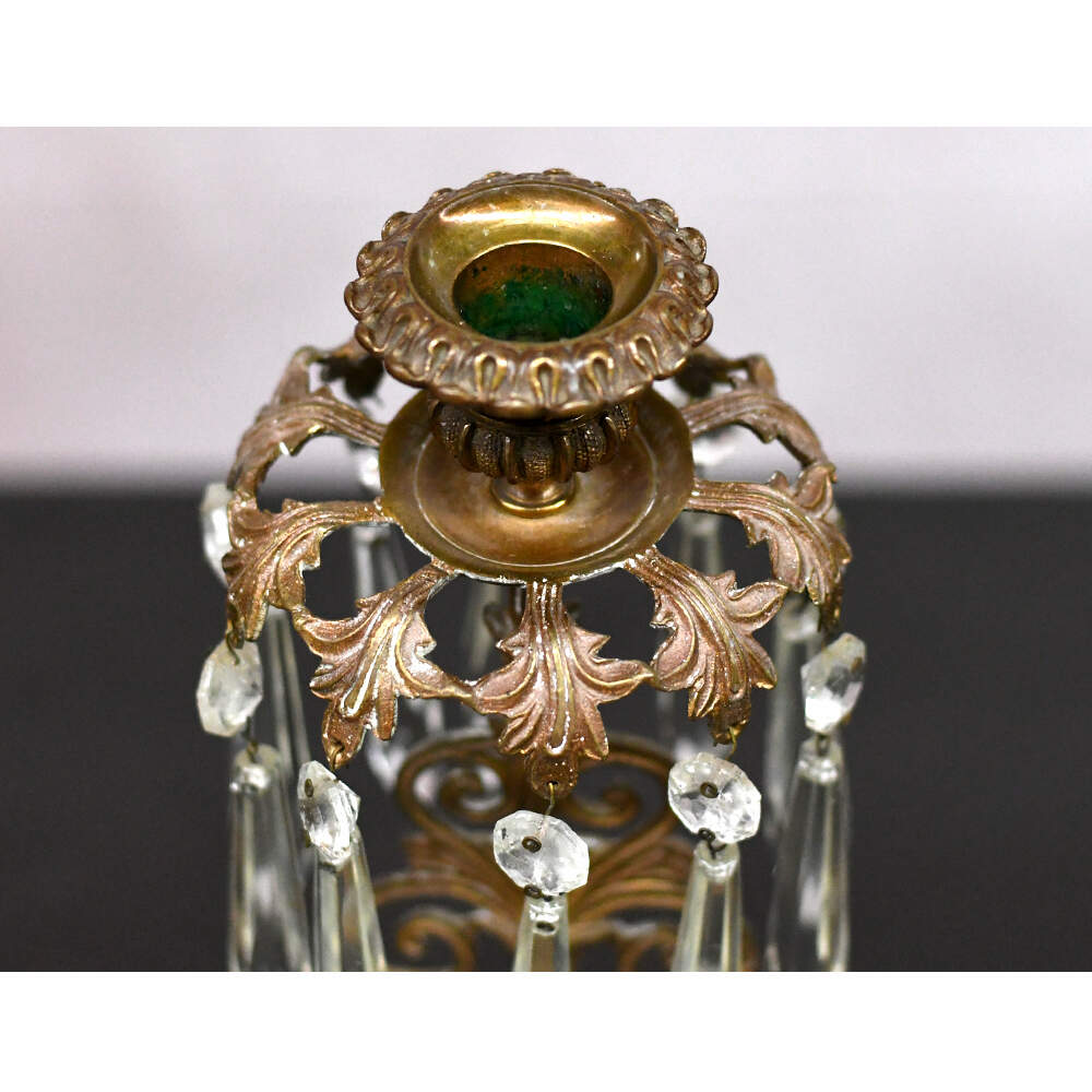 Victorian Girandole Romeo and Juliet Cut Prism Candlesticks-9